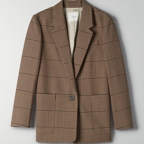 Aritzia Wilfred Mariposa Blazer Plaid XXS - Picture 9 of 11